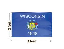 2'x3' Wisconsin Nylon Outdoor Flag